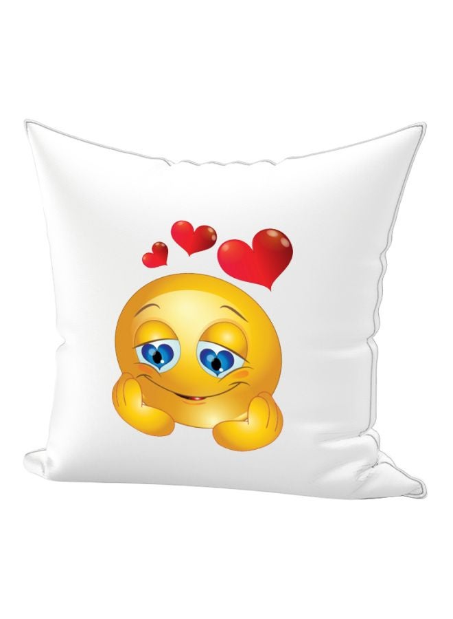 REGAL IN HOUSE Emoji Printed Throw Pillow White/Yellow/Red 40x40cm  - Image 1