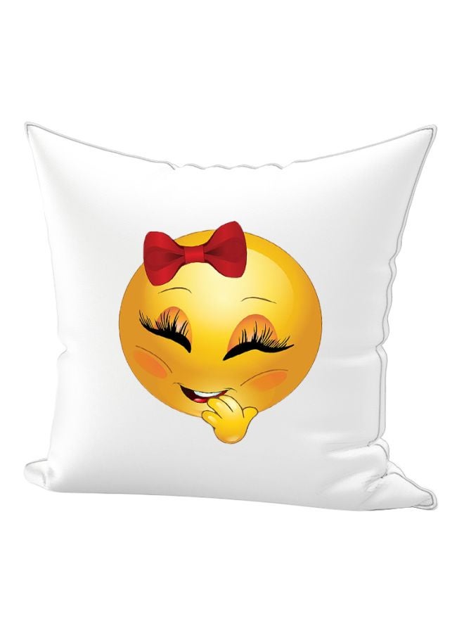 REGAL IN HOUSE Emoji Printed Throw Pillow White/Yellow/Red 40x40cm  - Image 1