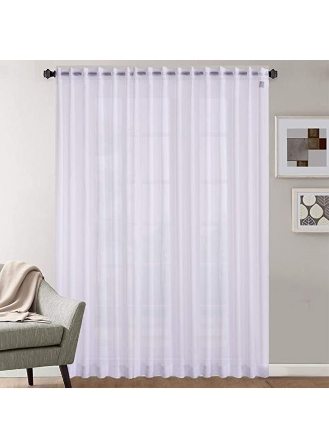 REGAL IN HOUSE Woven Voile Curtain White 295x122cm - Image 1