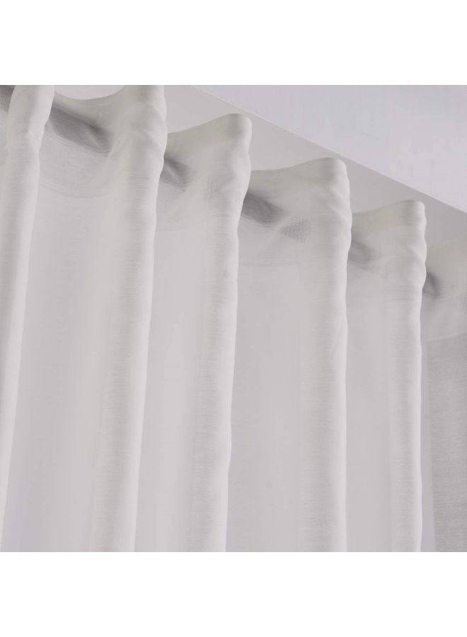 REGAL IN HOUSE Woven Voile Curtain White 295x122cm - Image 2