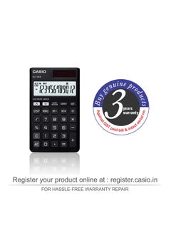كاسيو آلة حاسبة محمولة بشاشة سعة 12 رقماً طراز NJ-120D-BK-W-DH-W أسود  - Image 5