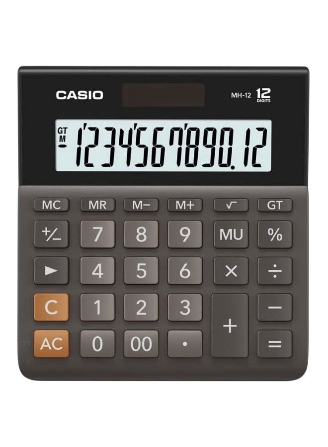 CASIO - 12-Digits Desk Top Calculator Black/Silver - Image 1
