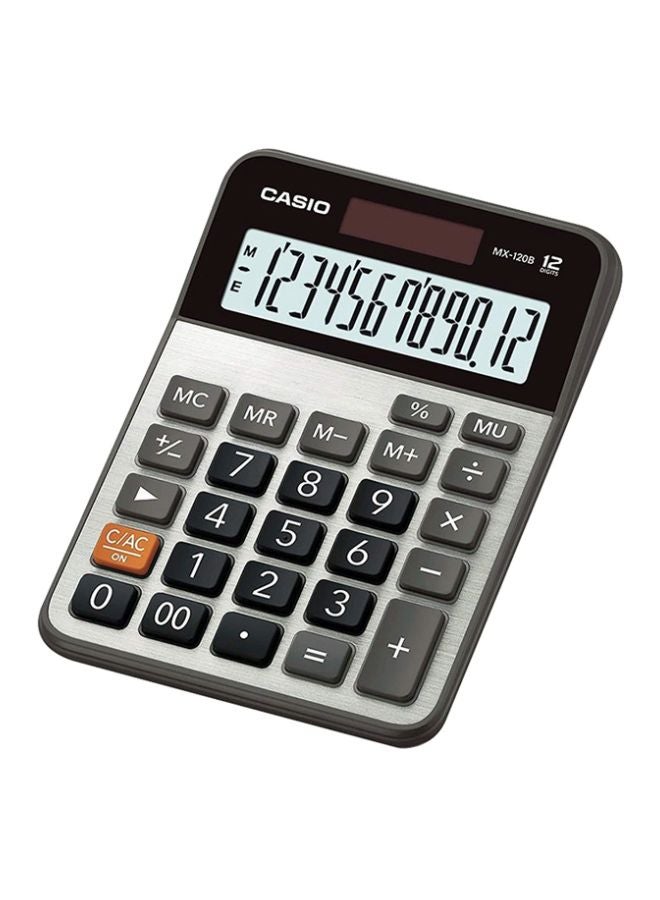 كاسيو آلة حاسبة للعمليات الأساسية بشاشة سعة 12 رقماً طراز MX120B فضي/رمادي/اسود - Image 2