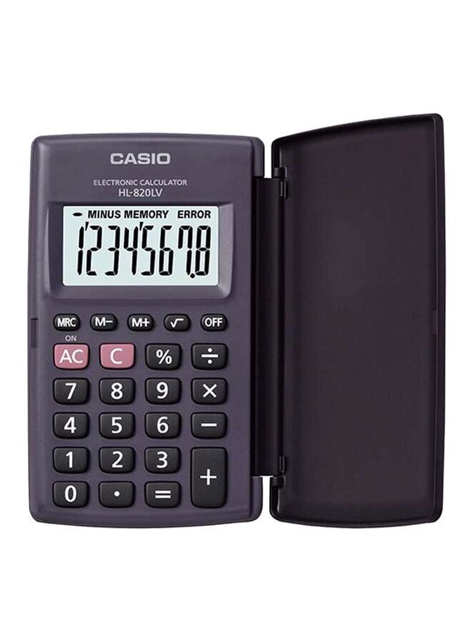 كاسيو آلة حاسبة أساسية إلكترونية بشاشة سعة 8 أرقام طراز HL820LV-BK أسود - Image 1