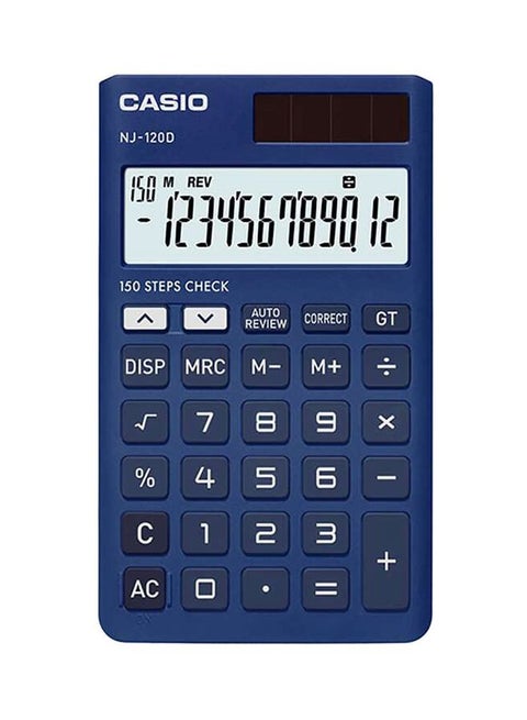 NJ-120D-BU-W-DH-W Portable Calculator Blue