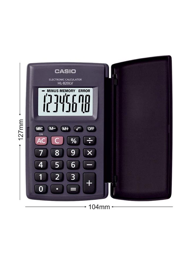 كاسيو آلة حاسبة أساسية إلكترونية بشاشة سعة 8 أرقام طراز HL820LV-BK أسود - Image 4