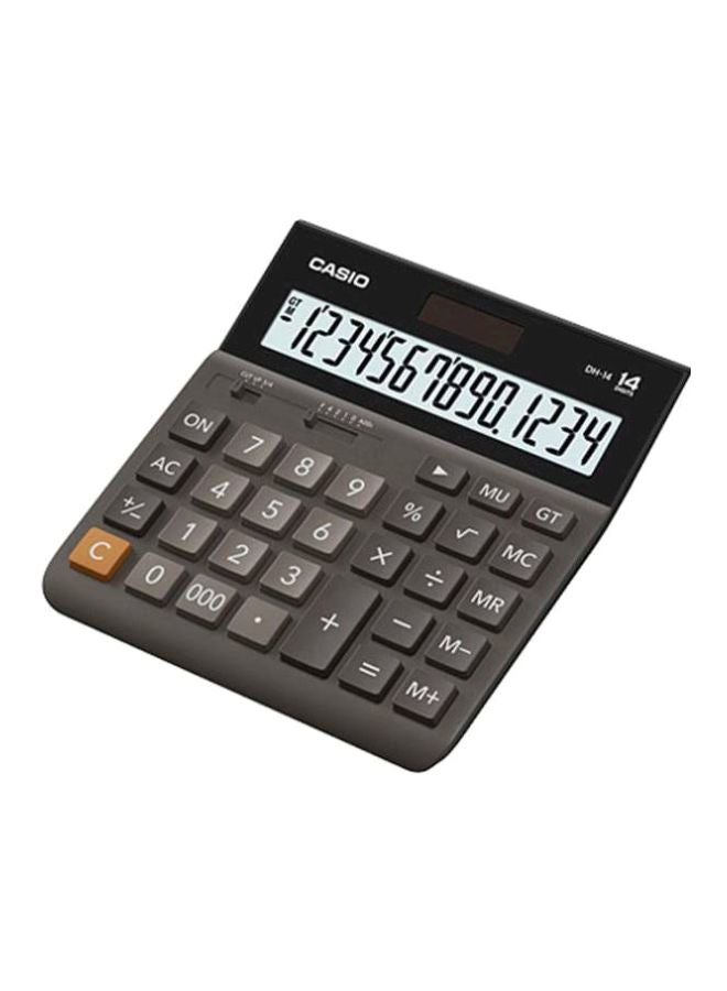 كاسيو آلة حاسبة وايد إتش بشاشة سعة 14 رقماً طراز MH-14-BK أسود/رمادي - Image 1
