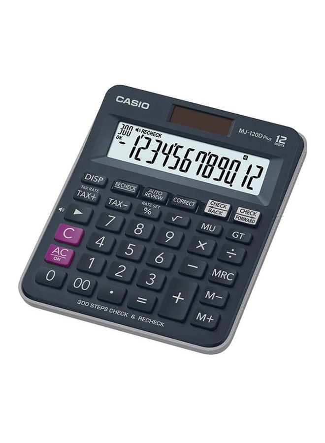 12-Digits Basic Calculator MJ-120DPLUS-BKWDPW Black