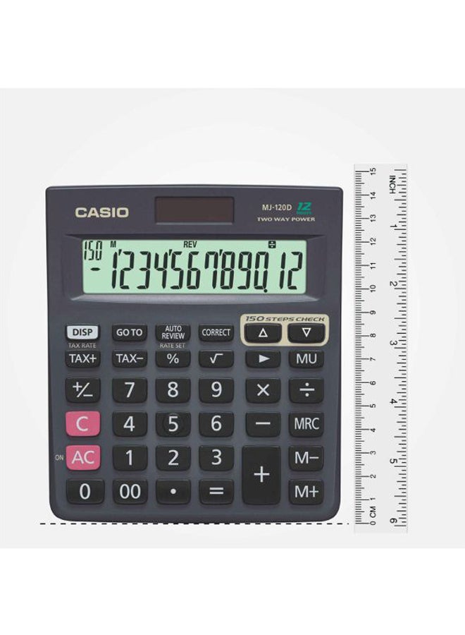 CASIO MJ120D 150 Steps Check And Correct Desktop Calculator With Tax Keys Black - Image 3