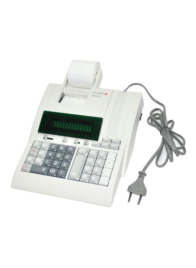 Olympia 12-Digit Printing Calculator White/Grey 