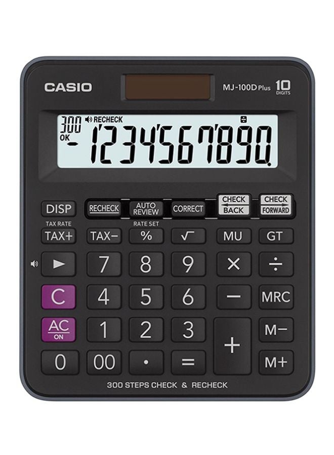 CASIO MJ-100D Plus 10-Digit Basic Calculator Black - Image 1
