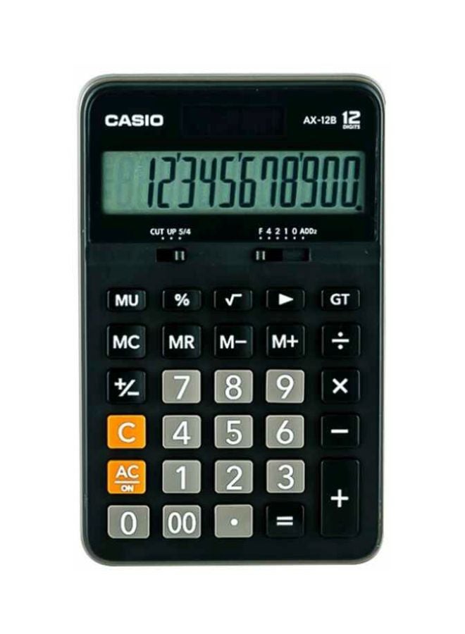 CASIO 12 Digits Office Calculator AX-12B-W-DC Black/Grey/White - Image 1