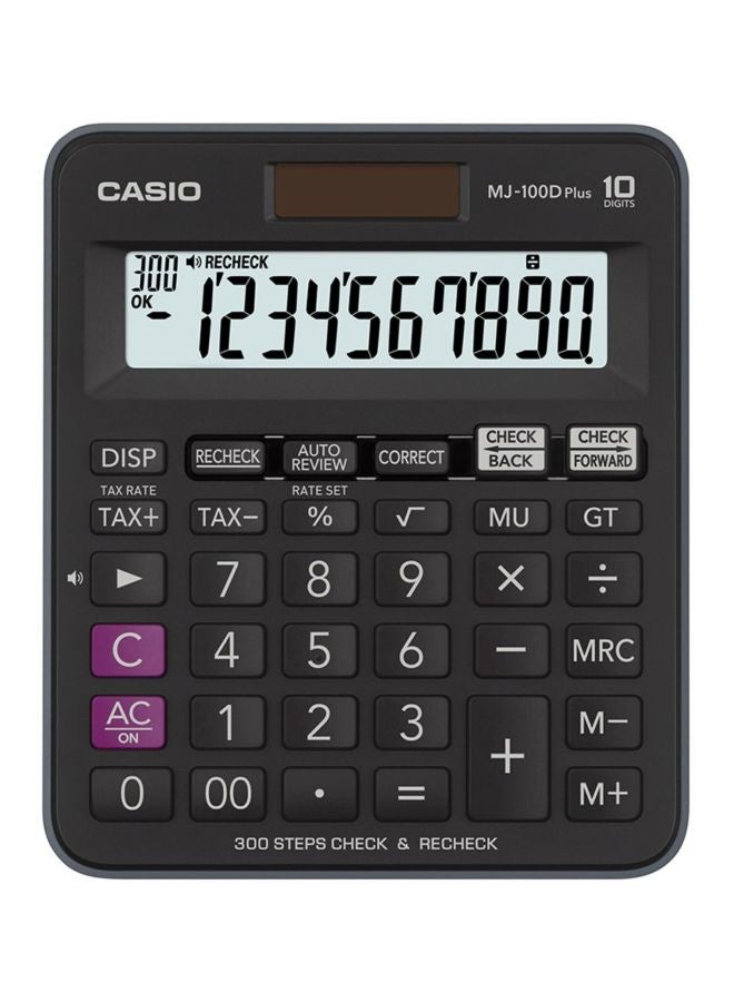 كاسيو آلة حاسبة مالية بشاشة سعة 10 أرقام طراز MJ100D Plus أسود - Image 2