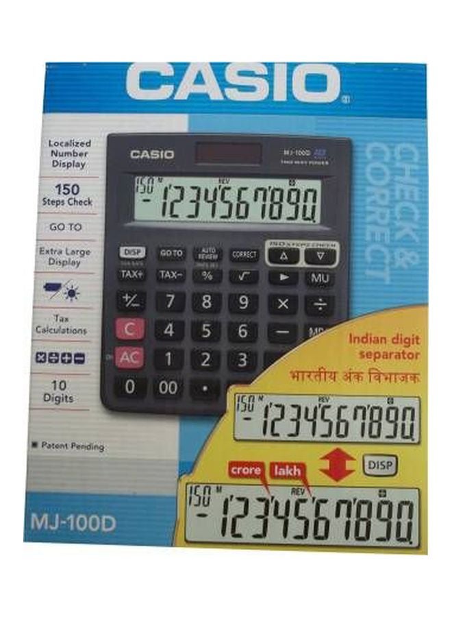 كاسيو آلة حاسبة مالية بشاشة سعة 10 أرقام طراز MJ100D Plus أسود - Image 3