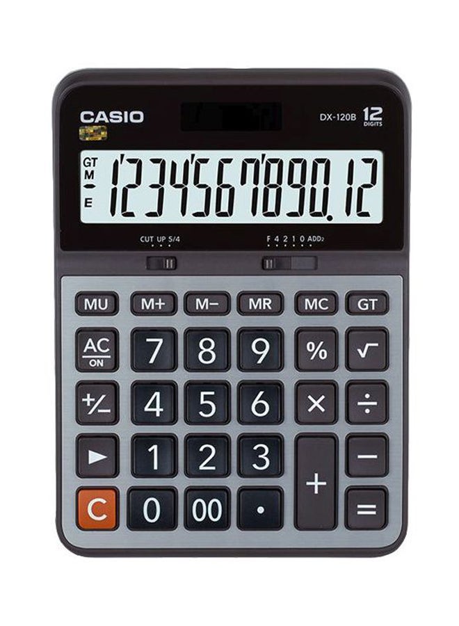 CASIO - 12 Digits Desktop Calculator Black/Grey/White - Image 1