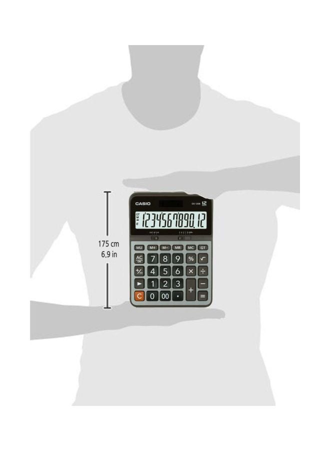 CASIO - 12 Digits Desktop Calculator Black/Grey/White - Image 1