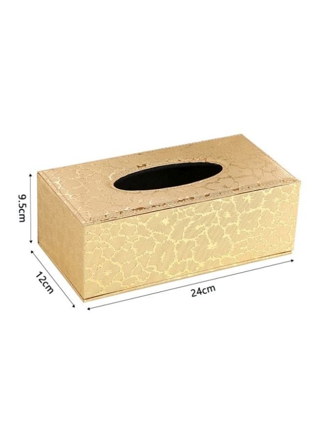 شاربدو حامل علبة المناديل من الجلد ذهبي - Image 2