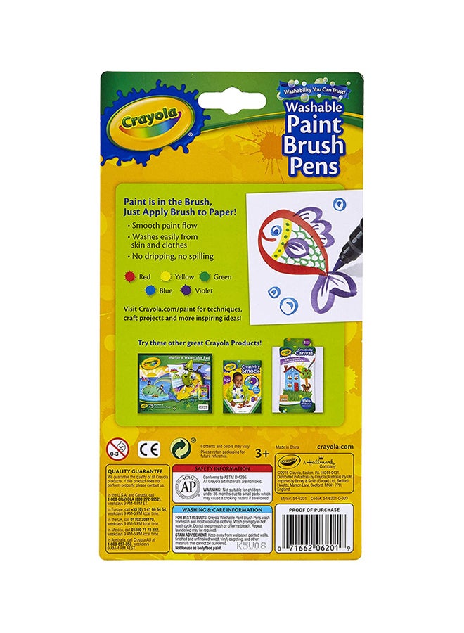 كرايولا طقم أقلام تلوين بفرشاة من دون تقطير وقابلة للغسل مكون من 5 قطع 17 x 124 x 229مم - Image 3