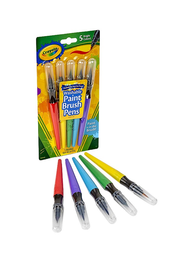 كرايولا طقم أقلام تلوين بفرشاة من دون تقطير وقابلة للغسل مكون من 5 قطع 17 x 124 x 229مم - Image 4