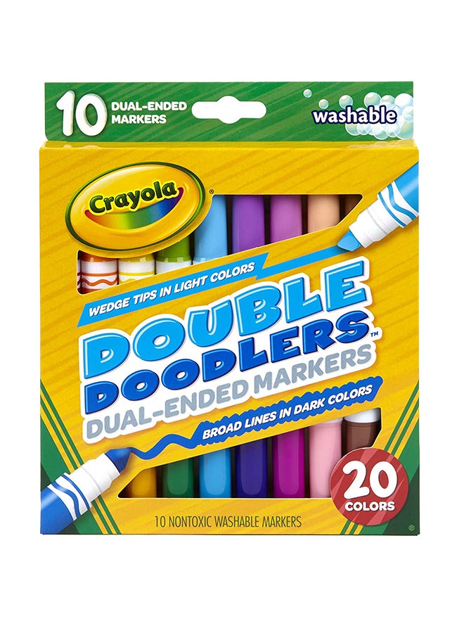 كرايولا مجموعة أقلام ماركر دوبل دودليرز ثنائية الرأس قابلة للغسل من 10 قطع - Image 1