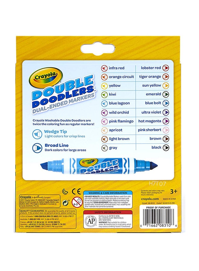 كرايولا مجموعة أقلام ماركر دوبل دودليرز ثنائية الرأس قابلة للغسل من 10 قطع - Image 3