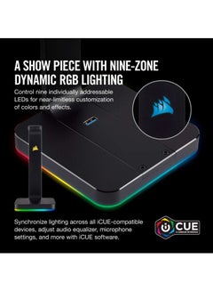 CORSAIR ST100 RGB Premium Headset Stand with 7.1 Surround Sound - Black  - Image 5