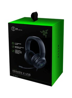 RAZER Razer Kraken X USB Ultralight Gaming Headset: 7.1 Surround Sound - Lightweight Frame - Green Logo Lighting - Integrated Audio Controls - Bendable Cardioid Microphone - for PC - Classic Black  - Image 5