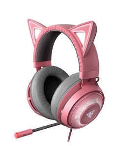 Kraken Kitty RGB USB Gaming Headset, THX 7.1 Spatial Surround Sound, Chroma RGB Lighting, Retractable Active Noise Cancelling Mic, Lightweight Aluminum Frame for PC