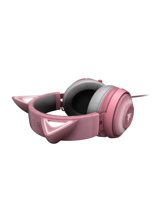 RAZER - Kraken Kitty RGB USB Gaming Headset, THX 7.1 Spatial Surround Sound, Chroma RGB Lighting, Retractable Active Noise Cancelling Mic, Lightweight Aluminum Frame for PC - Image 1