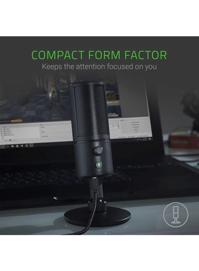 RAZER - Seiren X USB Streaming Microphone - Professional Grade, Built-in Shock Mount, Supercardiod Pick-Up Pattern, Anodized Aluminum - Classic Black - Image 1