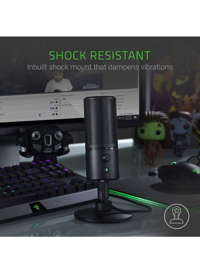 RAZER - Seiren X USB Streaming Microphone - Professional Grade, Built-in Shock Mount, Supercardiod Pick-Up Pattern, Anodized Aluminum - Classic Black - Image 1
