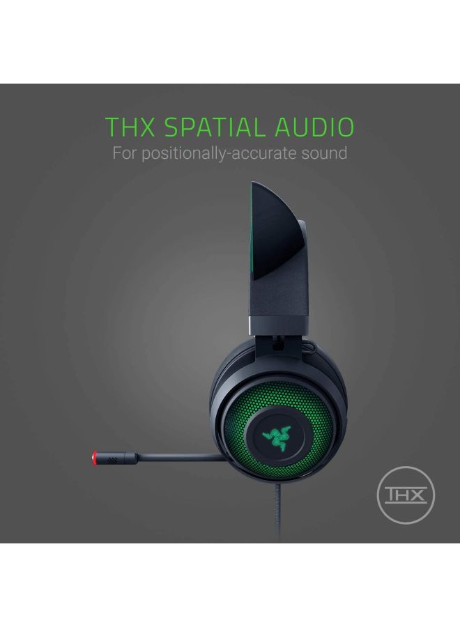RAZER Kraken Kitty RGB USB Gaming Headset - THX 7.1 Spatial Surround Sound, Chroma RGB Lighting, Retractable Active Noise Cancelling Mic, Lightweight Aluminum Frame for PC - Classic  - Image 4