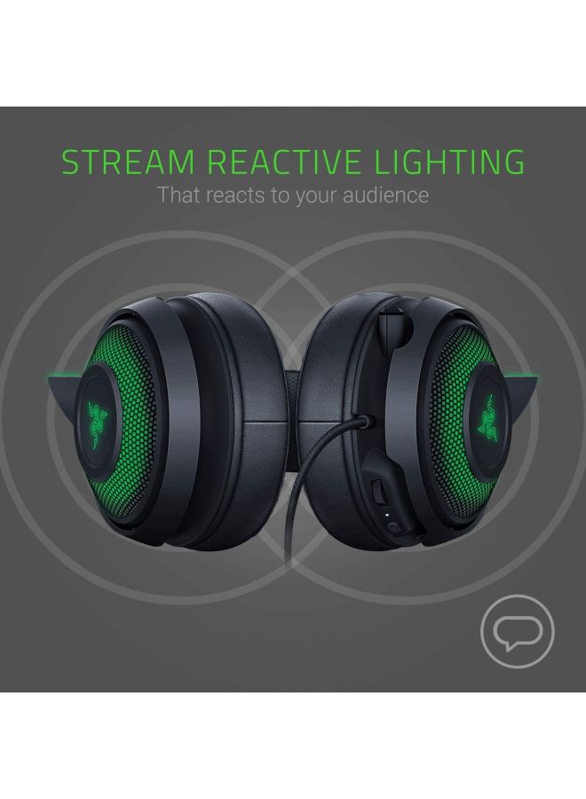 RAZER - Kraken Kitty RGB USB Gaming Headset - THX 7.1 Spatial Surround Sound, Chroma RGB Lighting, Retractable Active Noise Cancelling Mic, Lightweight Aluminum Frame for PC - Classic - Image 1