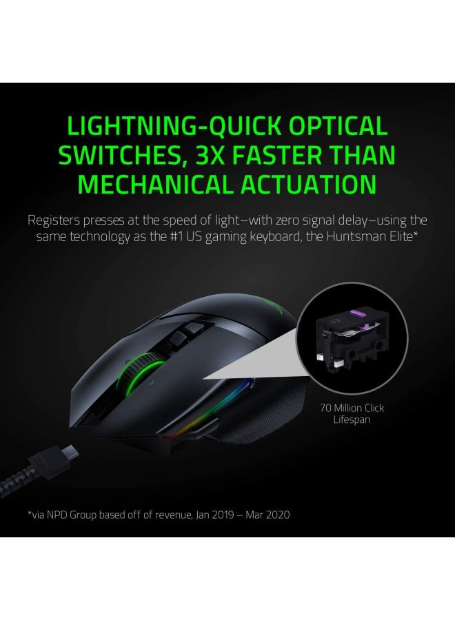 RAZER - Razer Basilisk Ultimate HyperSpeed Wireless Gaming Mouse with Charging Dock, 20K DPI Optical Sensor, Chroma RGB, 11 Programmable Buttons, 100 Hr Battery - Classic Black Black - Image 1