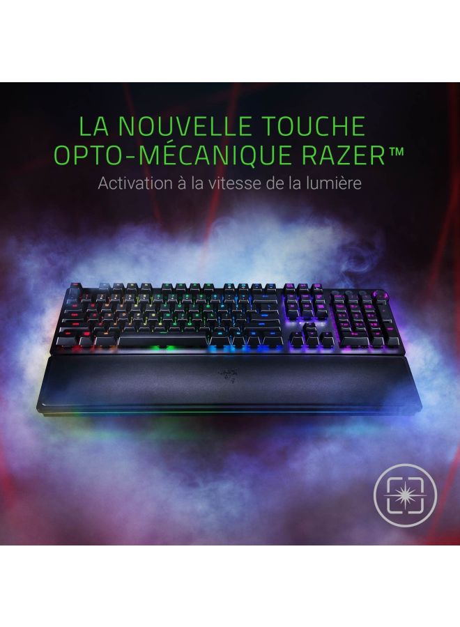 RAZER - Huntsman Elite Gaming Keyboard Fastest Keyboard Switches Ever, Linear Optical Switches, Chroma RGB Lighting, Magnetic Plush Wrist Rest, Dedicated Media Keys & Dial Black Black - Image 1