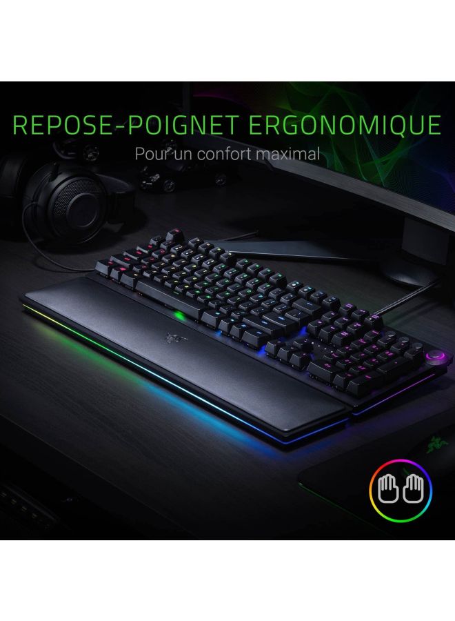 RAZER - Huntsman Elite Gaming Keyboard Fastest Keyboard Switches Ever, Linear Optical Switches, Chroma RGB Lighting, Magnetic Plush Wrist Rest, Dedicated Media Keys & Dial Black Black - Image 1