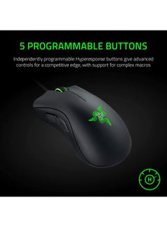 RAZER DeathAdder Essential Gaming Mouse: 6400 DPI Optical Sensor - 5 Programmable Buttons - Mechanical Switches - Rubber Side Grips - Classic Black  - Image 5