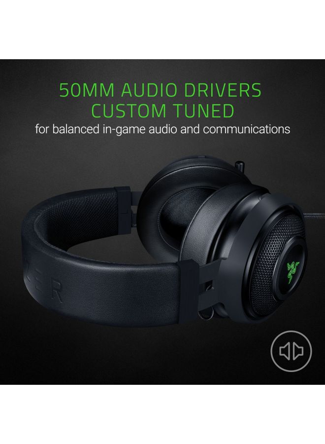 RAZER - Razer Kraken 7.1 V2 USB - Black Noise Isolating Over-Ear Gaming Headset with Mic - Compatible with PC & Playstation 4 - Image 1