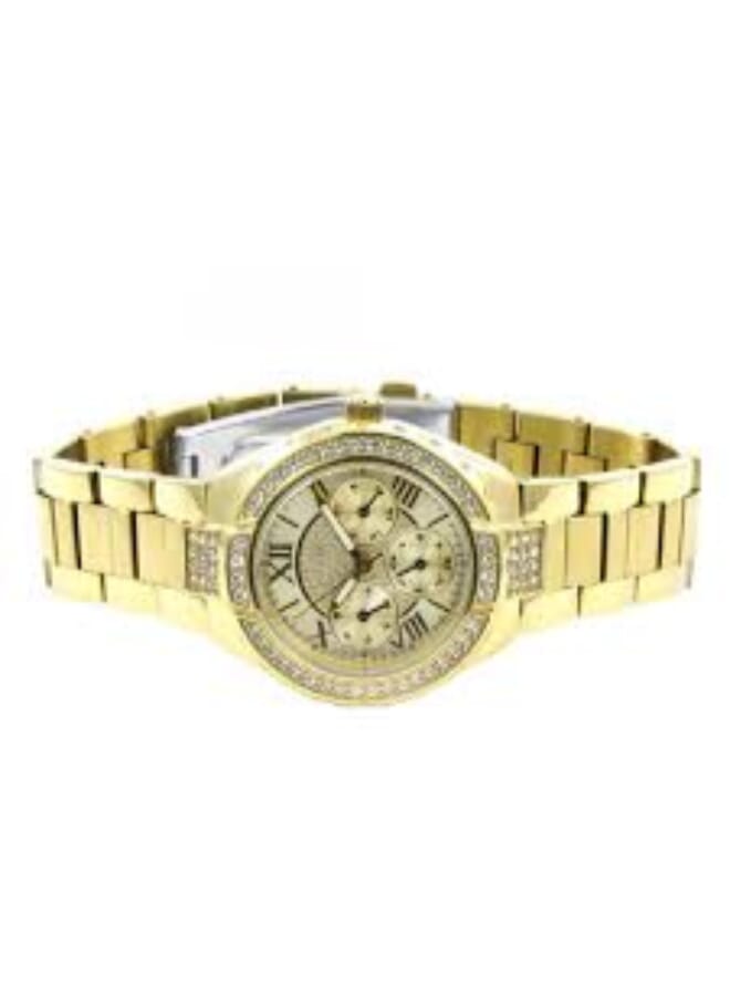 جس ساعة يد دائرية ذهبية اللون للنساء - Image 2