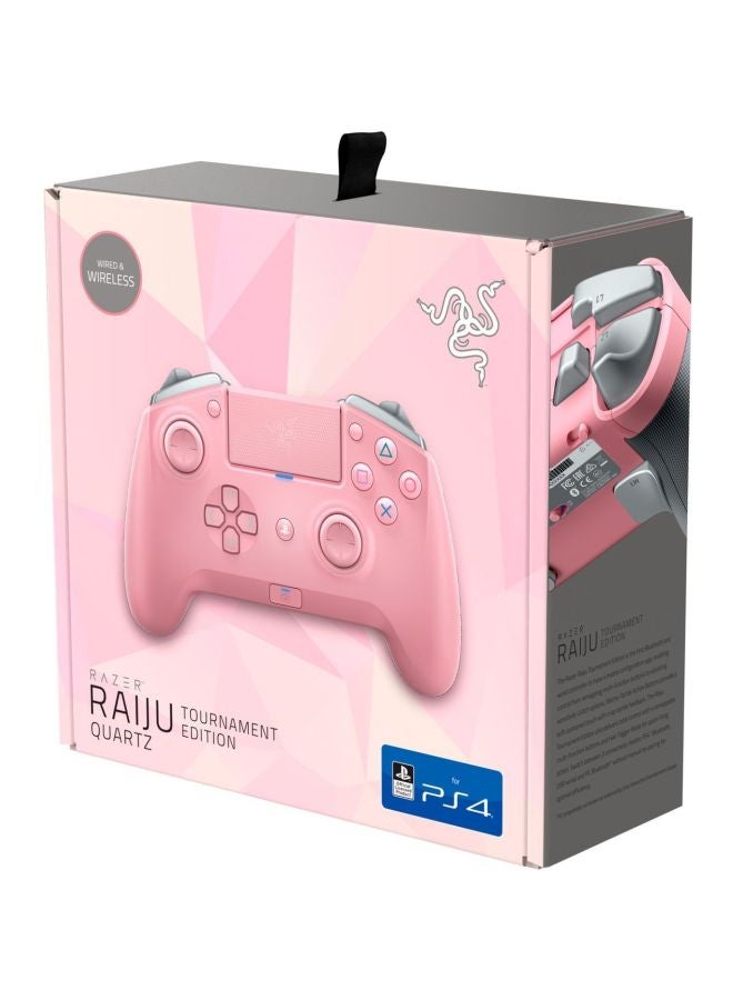 RAZER - Raiju Tournament Edition Quartz - Wireless and Wired Gaming Controller with Mecha Tactile Action Buttons, Interchangeable Parts and Quick Control Panel, compatible with PS4 and PC, Pink - Image 1