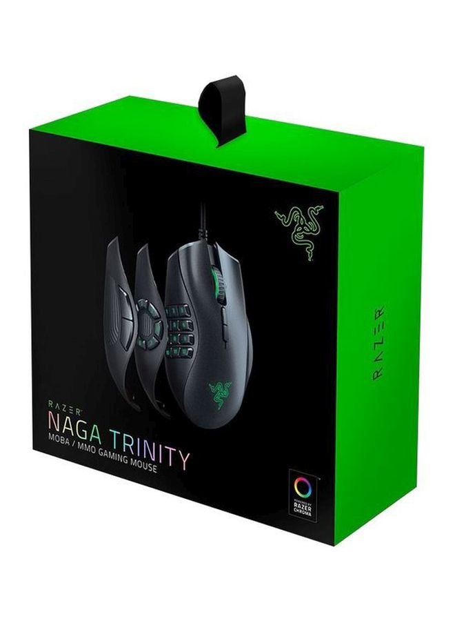 RAZER - Naga Trinity Gaming Mouse  16,000 DPI Optical Sensor, Chroma RGB Lighting, Interchangeable Side Plate w/ 2, 7, 12 Button Configurations, Mechanical Switches Black - Image 1