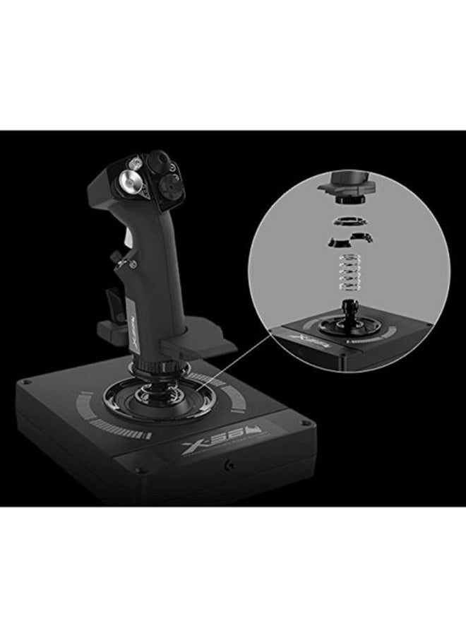 Logitech - G X56 H.O.T.A.S Throttle and Joystick Flight Simulator Game Controller, 6 Degrees of Freedom, 4 Spring Options, +189 Programmable Controls, RGB Lighting, 2x USB, PC - Black - Image 1