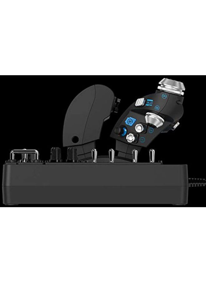 Logitech - G X56 H.O.T.A.S Throttle and Joystick Flight Simulator Game Controller, 6 Degrees of Freedom, 4 Spring Options, +189 Programmable Controls, RGB Lighting, 2x USB, PC - Black - Image 1