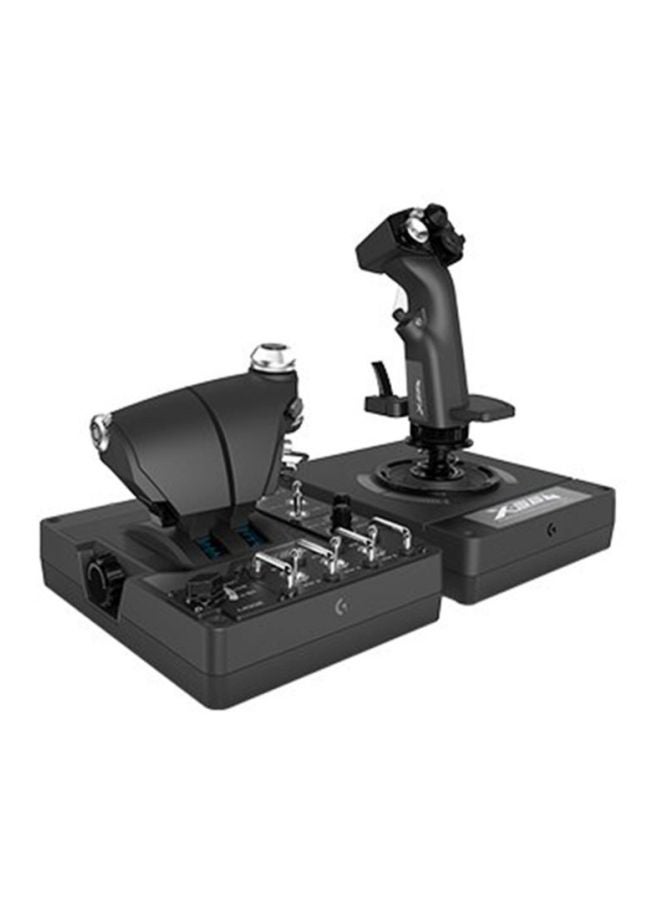 Logitech - G X56 H.O.T.A.S Throttle and Joystick Flight Simulator Game Controller, 6 Degrees of Freedom, 4 Spring Options, +189 Programmable Controls, RGB Lighting, 2x USB, PC - Black - Image 1