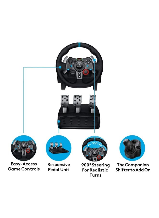 Logitech - Logitech G29 Driving Force Racing Wheel And Floor Pedals, Real Force Feedback, Stainless Steel Paddle Shifters, Leather Steering Wheel Cover for PS5, PS4, PC And Mac - Image 1