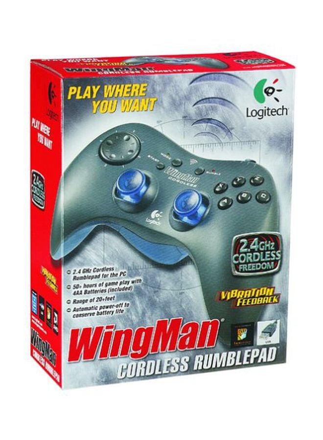 Logitech - WingMan Cordless Rumblepad Gaming Controller - Blue - Image 1