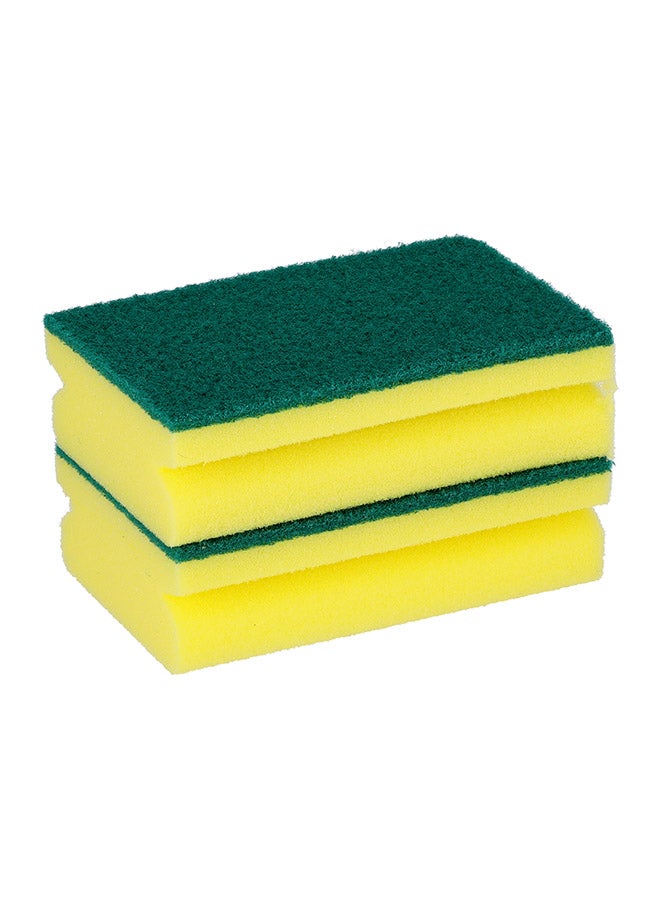 2-Piece Sponge Scrubbers Nail Saver Yellow/Green One size - Image 1