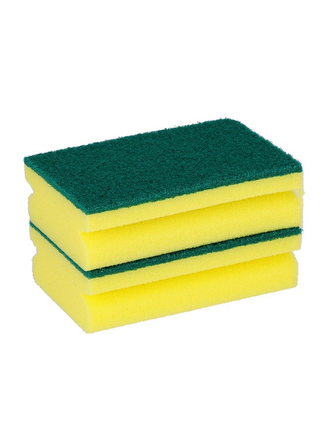 2-Piece Sponge Scrubbers Nail Saver Yellow/Green - Image 1