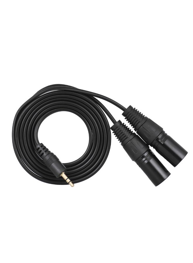 Generic Dual XLR Male To 3.5mm Male Cable Cord  - Image 2