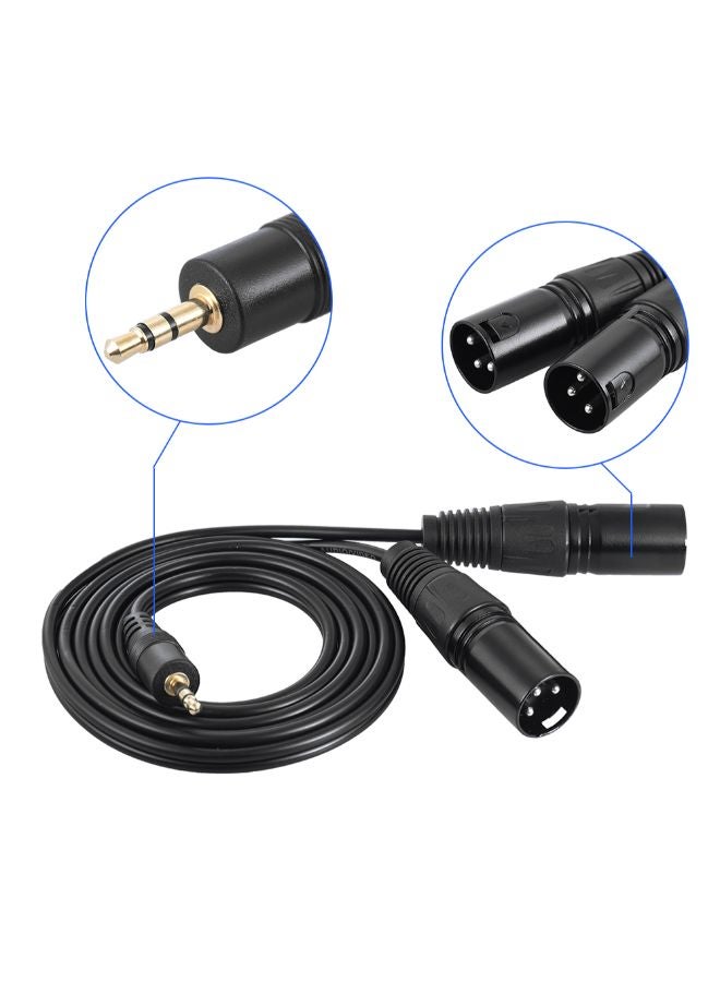 Generic Dual XLR Male To 3.5mm Male Cable Cord  - Image 3